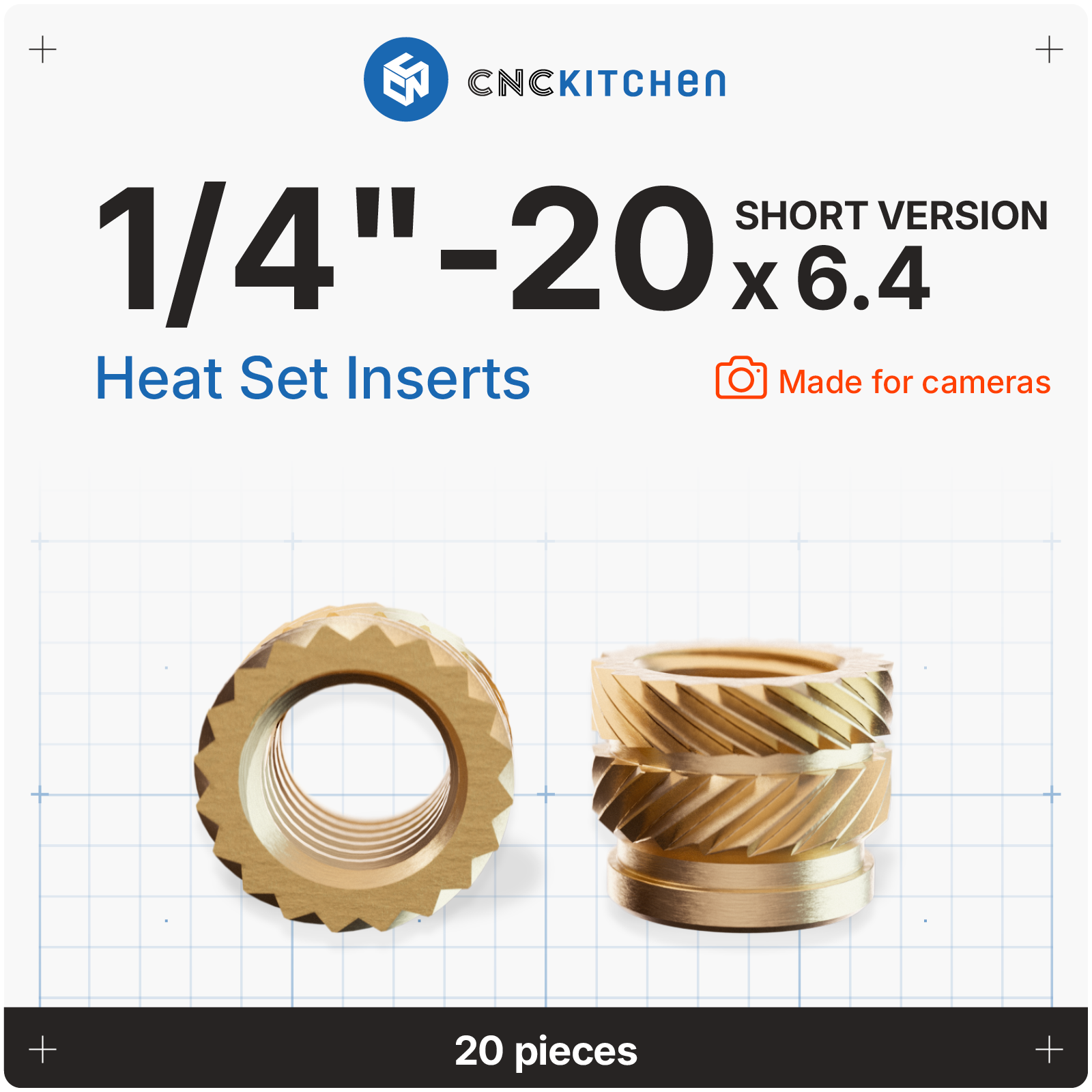 Original CNC Kitchen Gewindeeinsatz / Heat Set Insert 1/4