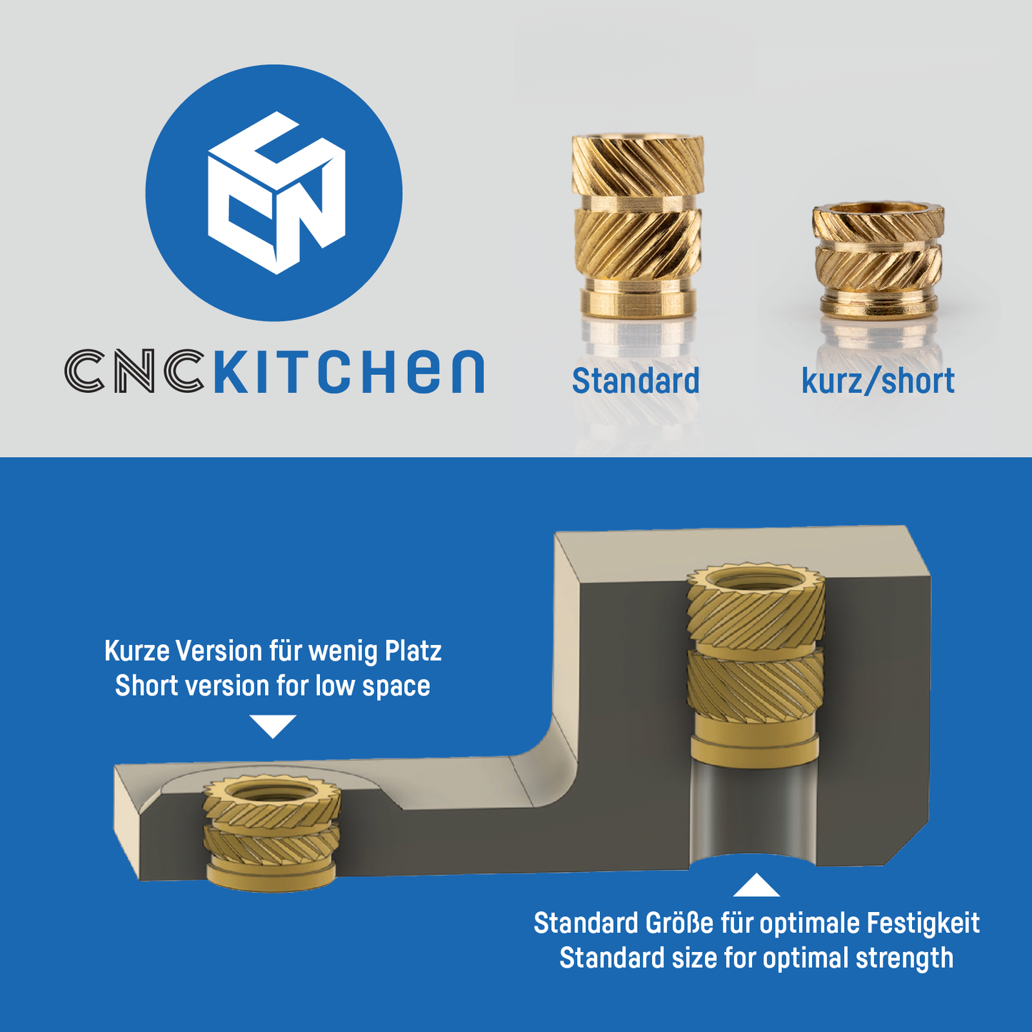 Gewindeeinsatz / threaded insert M8 Standard 20 Stk / pcs