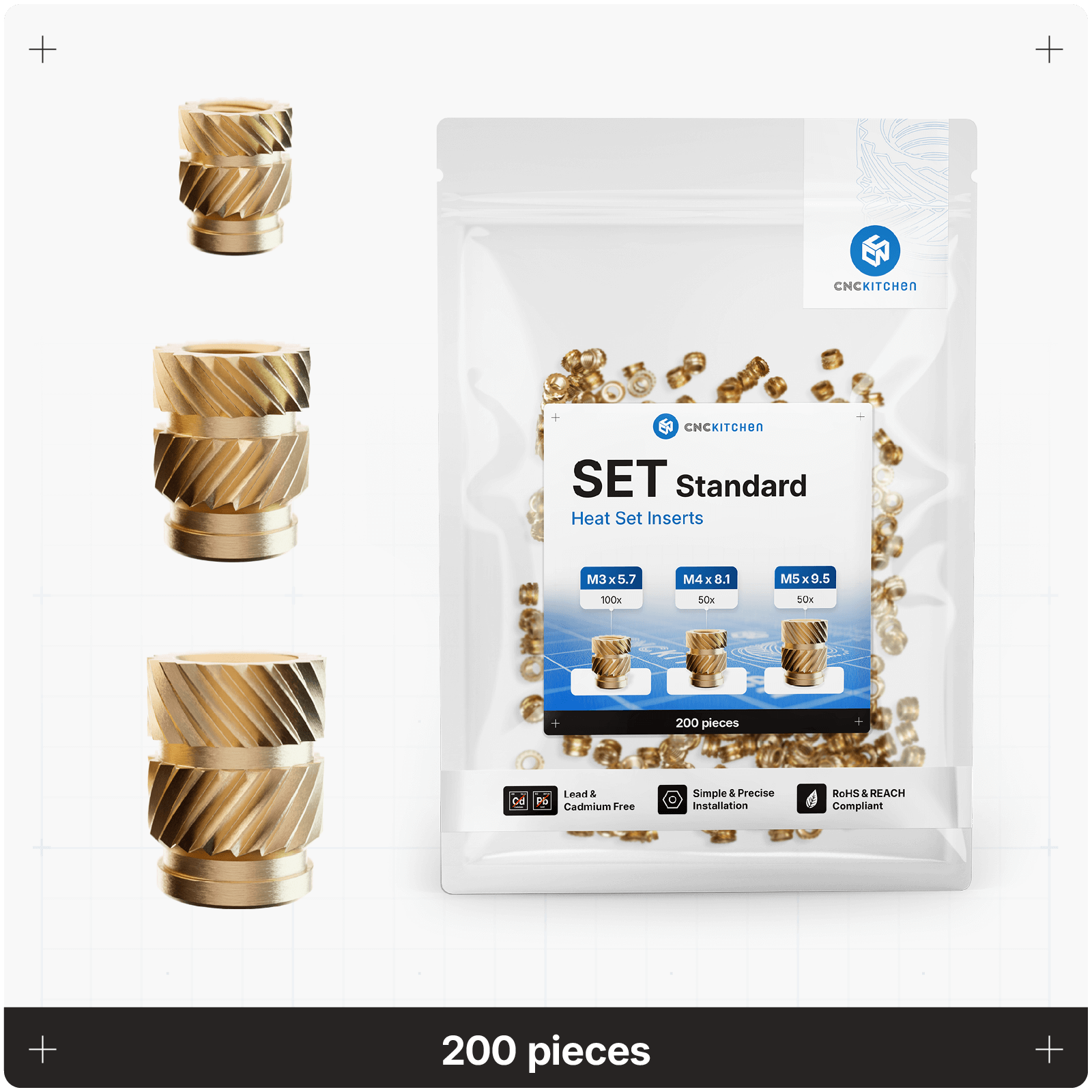 Original CNC Kitchen Gewindeeinsatz / threaded insert SET Standard