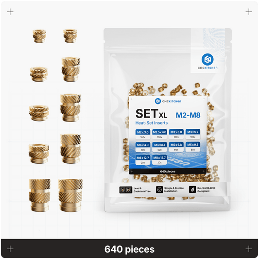Heat Set Inserts - SET XL M2-M8 - 640 pieces