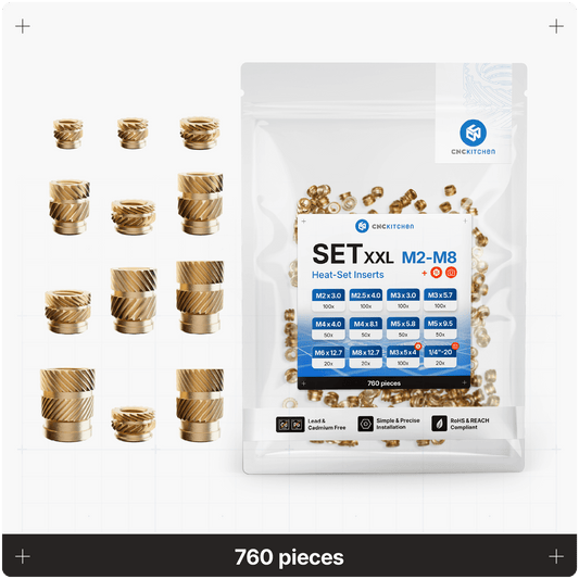 Heat Set Insert SET XXL - 760pcs pieces