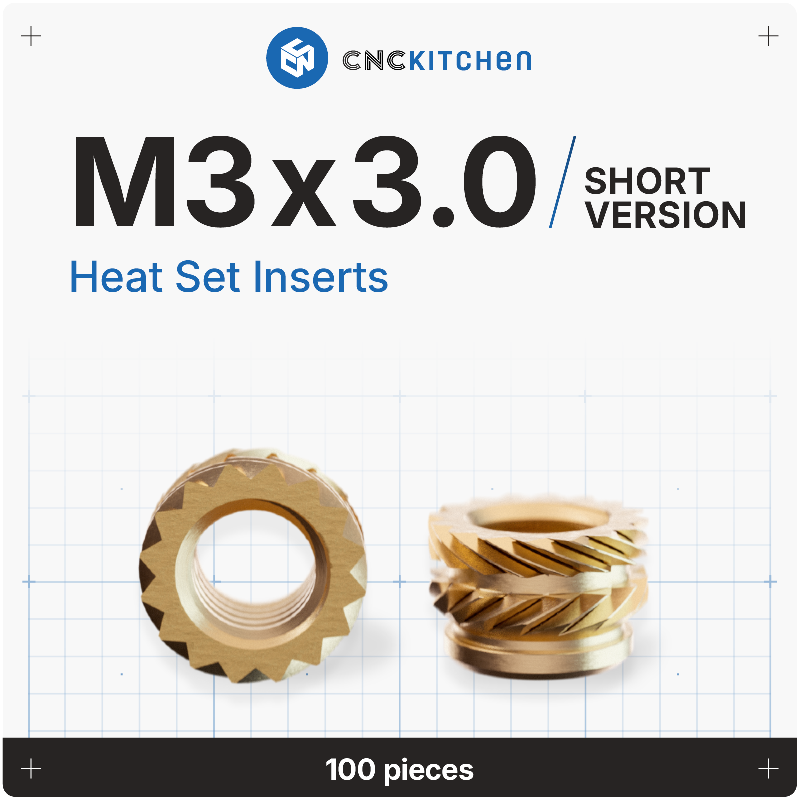 Original CNC Kitchen Gewindeeinsatz / Heat Set InsertM3x3 – CNCKitchen Original CNC Kitchen Gewindeeinsatz / Heat Set InsertM3x3 – CNCKitchen