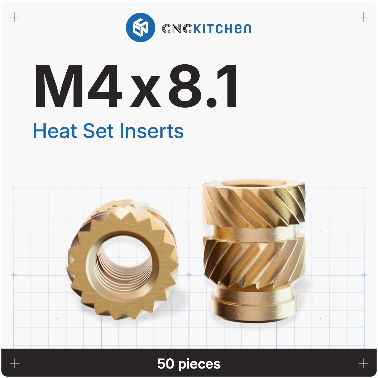 Original CNC Kitchen Gewindeeinsatz / Heat Set Insert M4x8,1 Original CNC Kitchen Gewindeeinsatz / Heat Set Insert M4x8,1