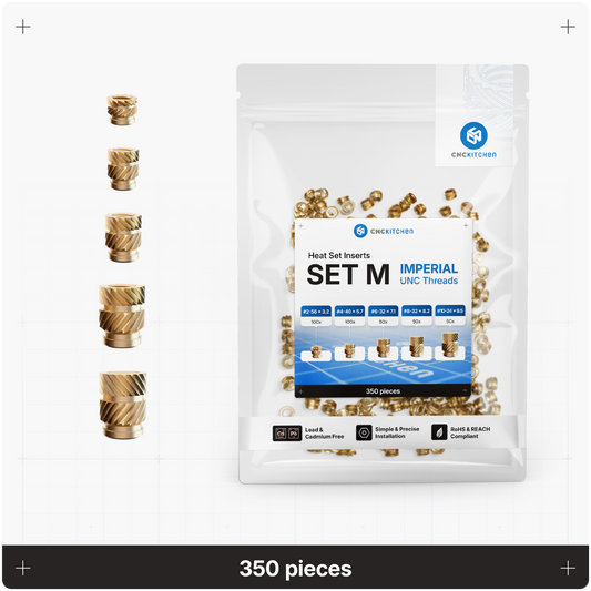 Heat Set Insert SET M, 5 Sizes, 350 pieces