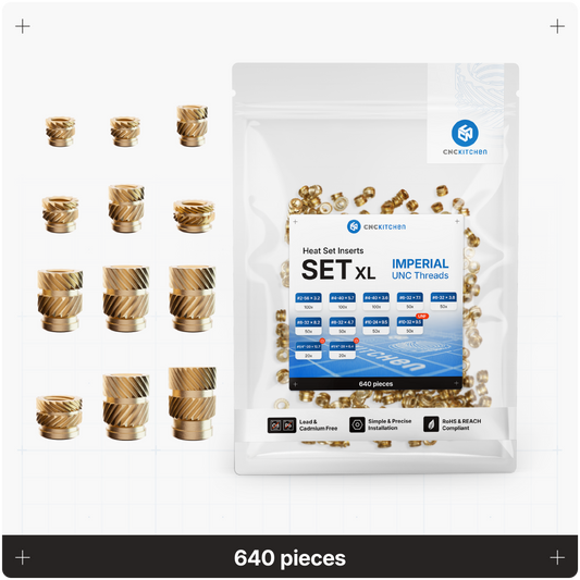 Heat Set Insert SET XL, 10 Sizes, 640 pieces