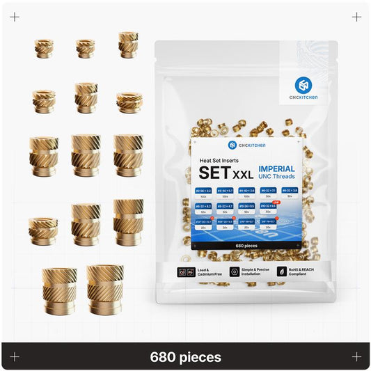 Heat Set Insert SET XXL, 13 Sizes, 680 pieces
