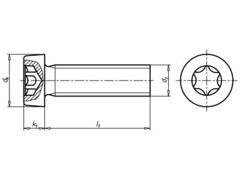 M4 Screw, TX20, stainless steel AISI 304, low head