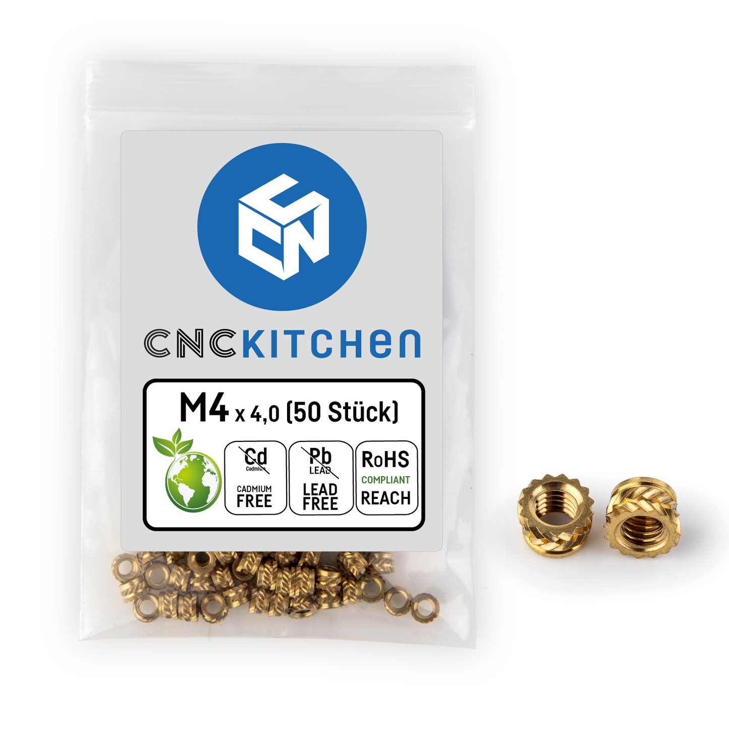 Gewindeeinsatz / threaded insert M4 Short 50 Stk / pcs