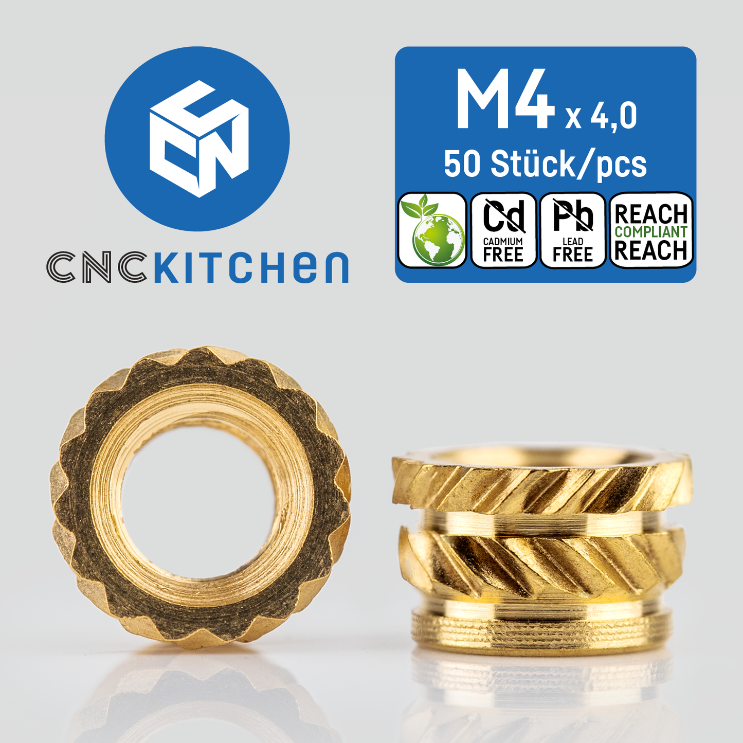 Gewindeeinsatz / threaded insert M4 Short 50 Stk / pcs