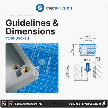 Geweindeeinsatz #2-56 x 3,2 mm - 100 Stück