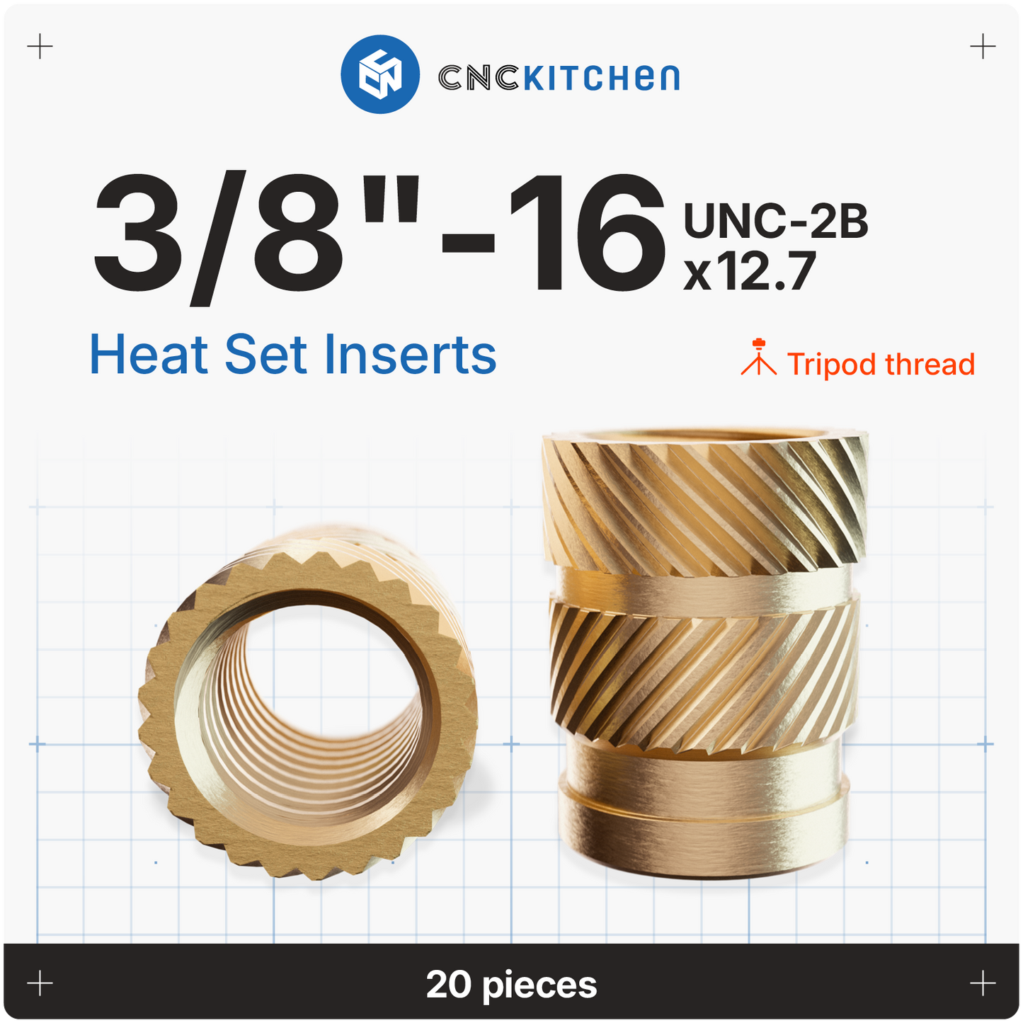 Original CNC Kitchen Gewindeeinsatz / Heat Set Insert 3/8 Original CNC Kitchen Gewindeeinsatz / Heat Set Insert 3/8