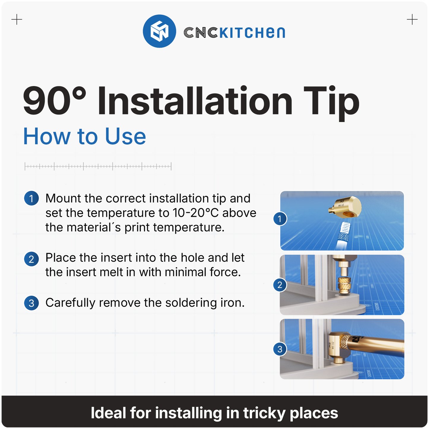 90° Installation Tip SET M2, M2.5 & M3 - For Tricky Places