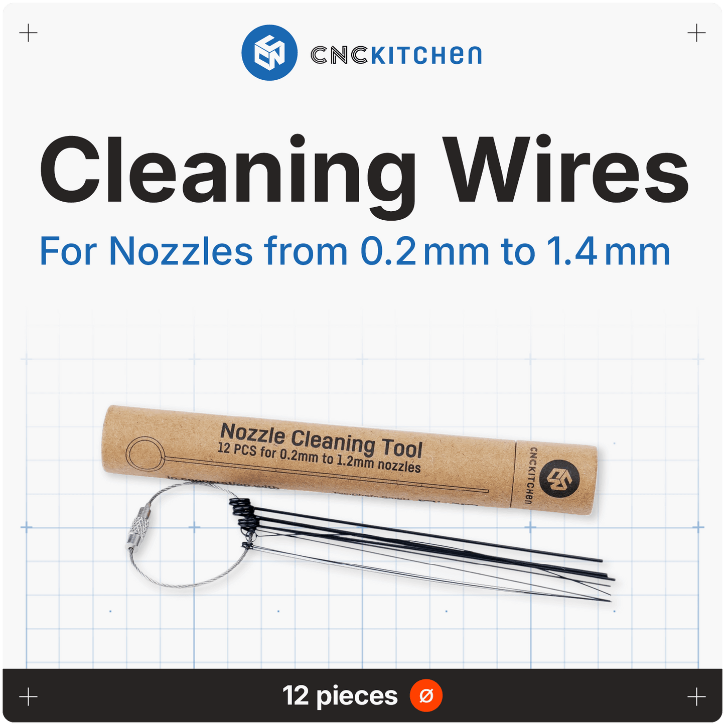 Nozzle Cleaning Wires, 12 PCS