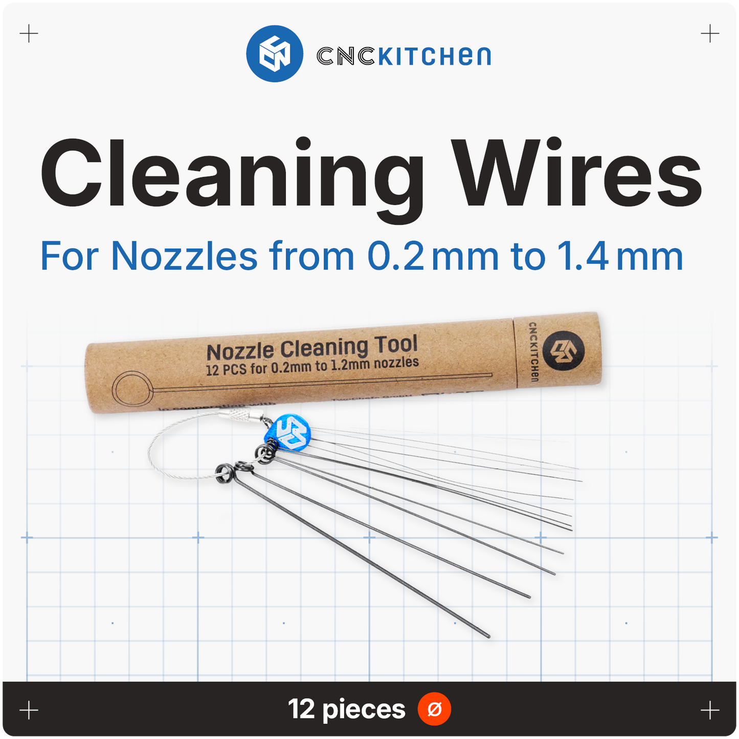 Nozzle Cleaning Wires, 12 PCS