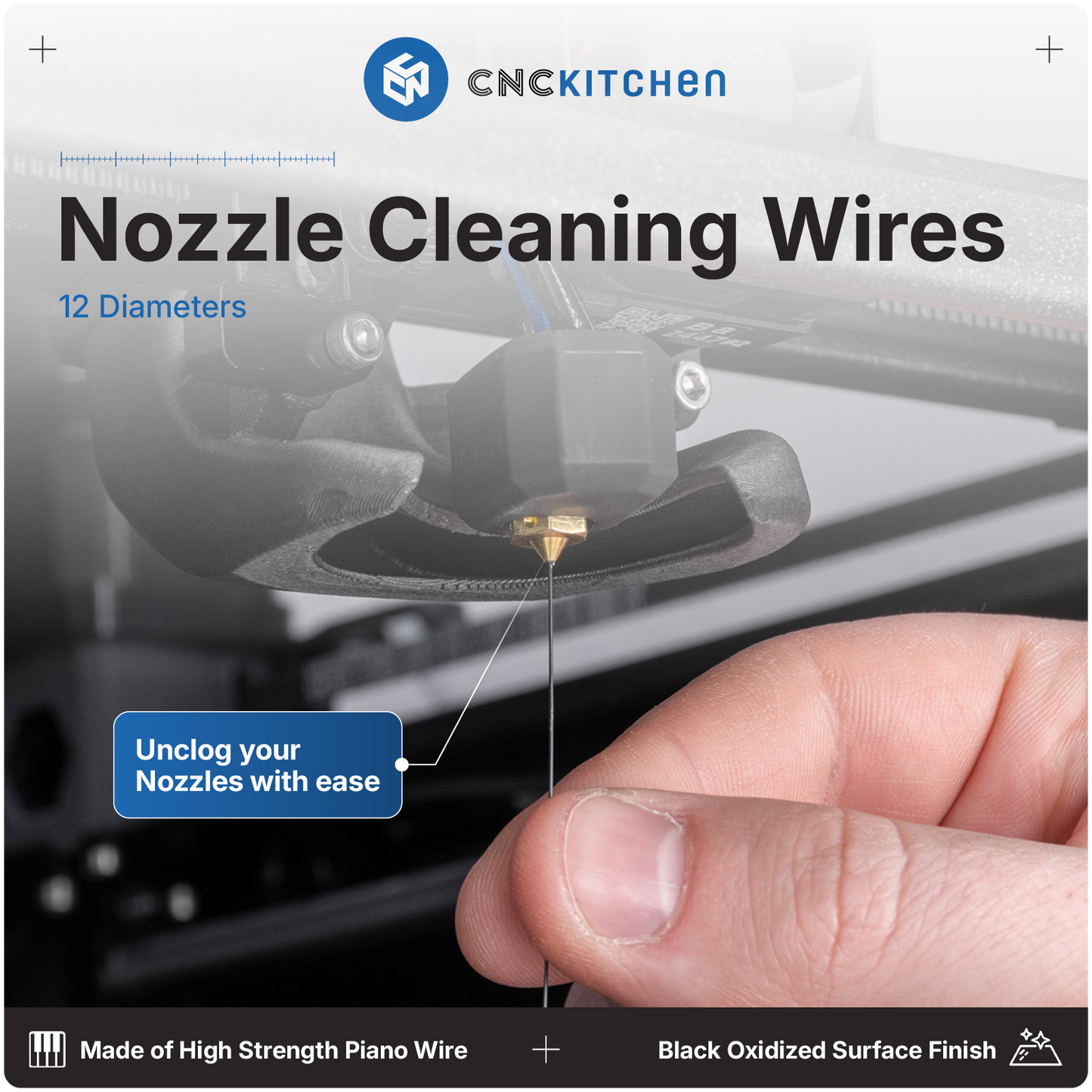 Nozzle Cleaning Wires, 12 PCS