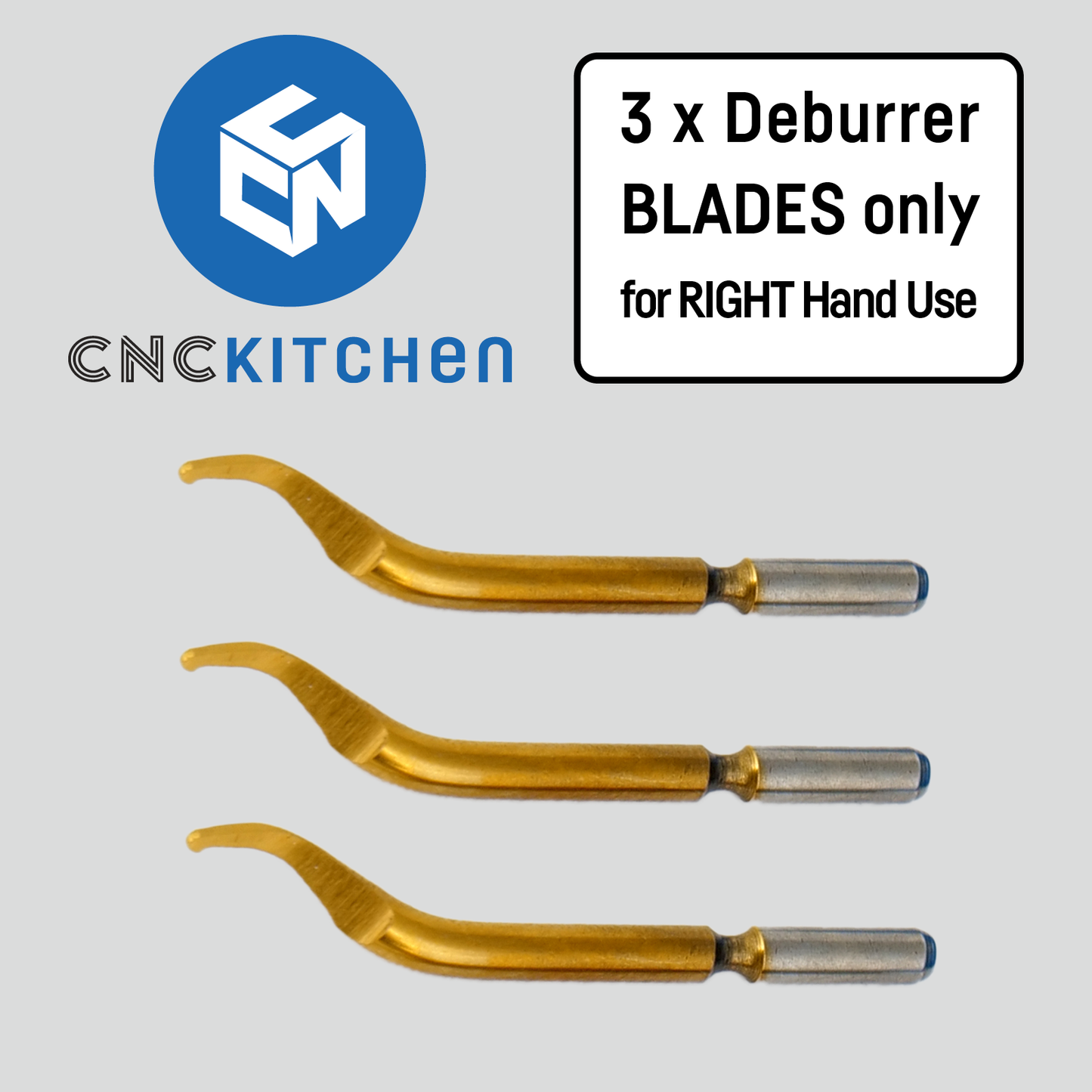 3x Entgrater Klingen für Rechtshänder / 3x Deburrer Blades for Right Hand Use