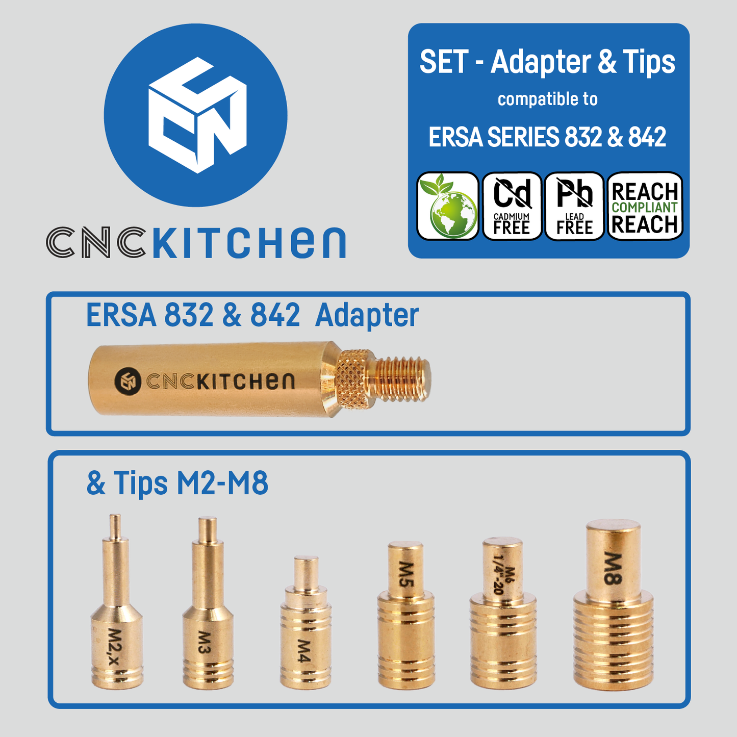 Soldering Tips SET compatible with  ERSA tips series 832 & 842