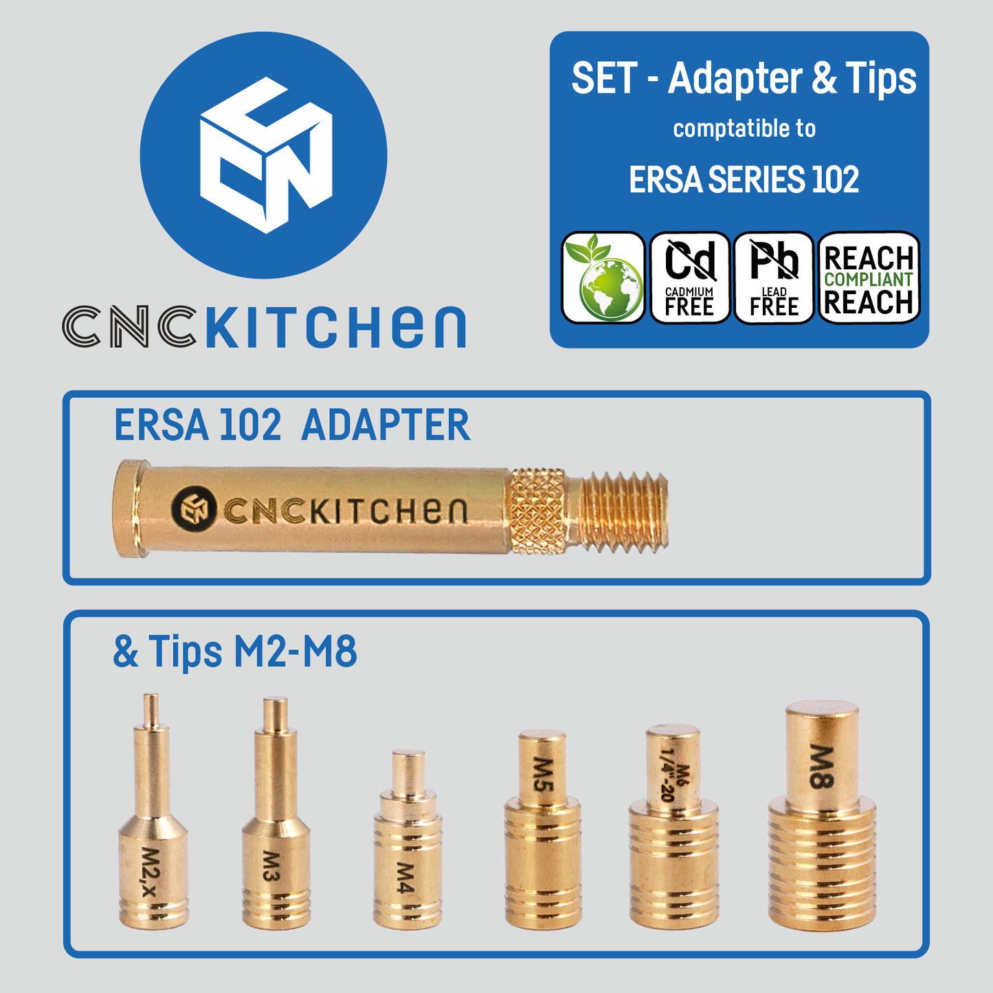 Soldering Tips SET compatible with  ERSA tip series 102