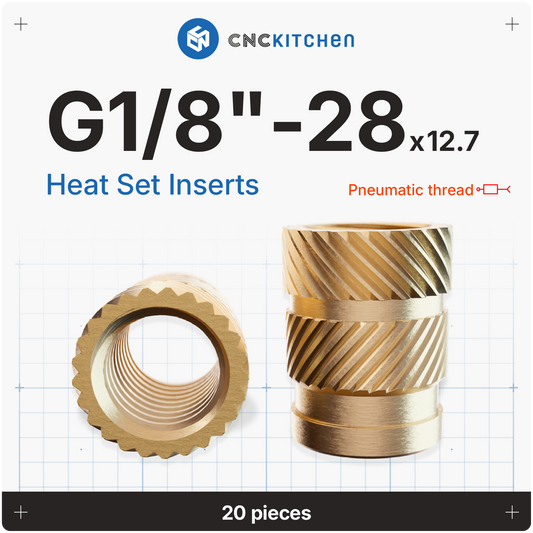 Threaded insert  G1/8-28x12.7 for pneumatic fittings