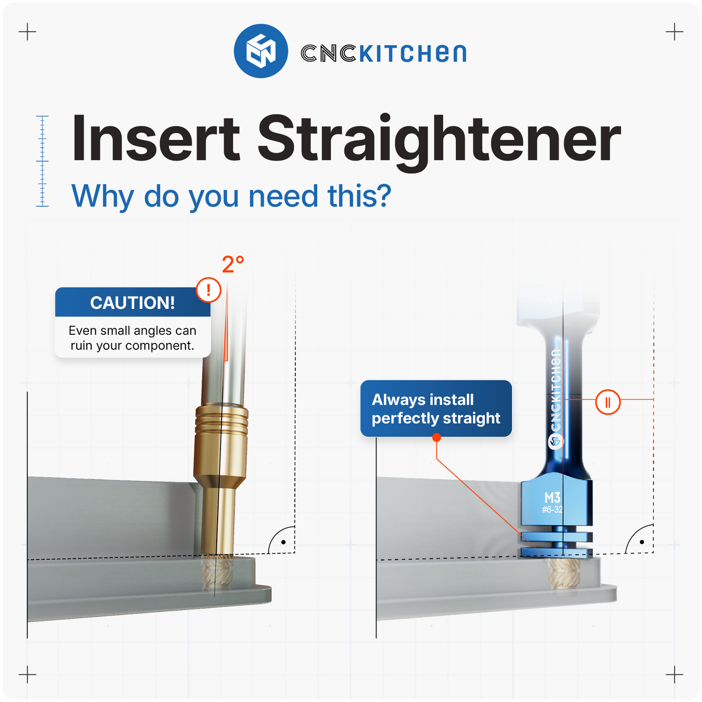Insert Straightener M2 to M10 (#2-56 to G1/8")