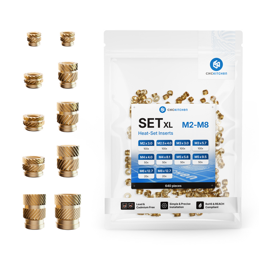 Heat Set Inserts - SET XL M2-M8 - 640 pieces