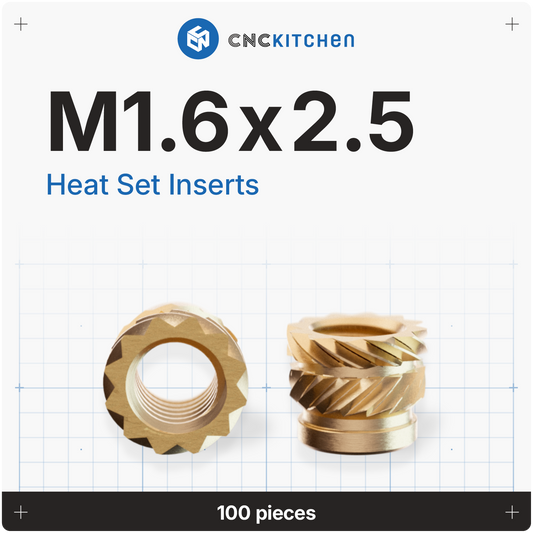 Heat Set Insert M1.6 x 2.5 - 100 pieces