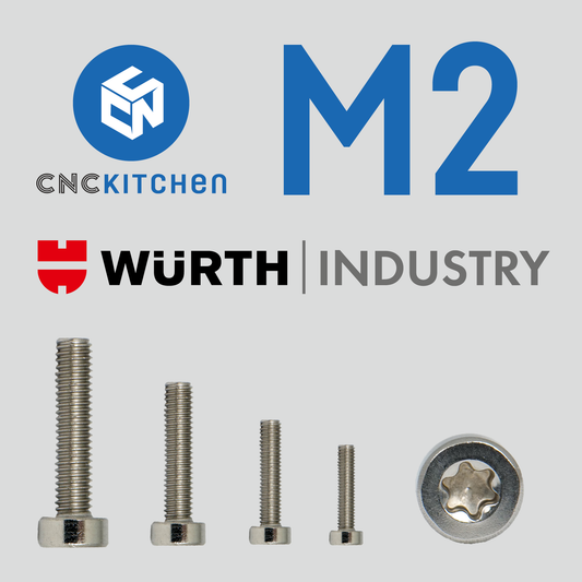 M2 Screw, TX6, stainless steel AISI 304,  low head