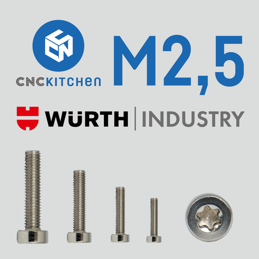 M2.5 Screw, TX8, stainless steel AISI 304,  low head