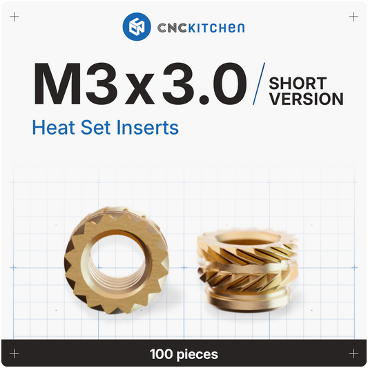 Heat Set Insert M3 x 3 (Short Version) - 100 pieces