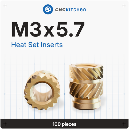 Heat Set Insert M3 x 5.7 - 100 pieces