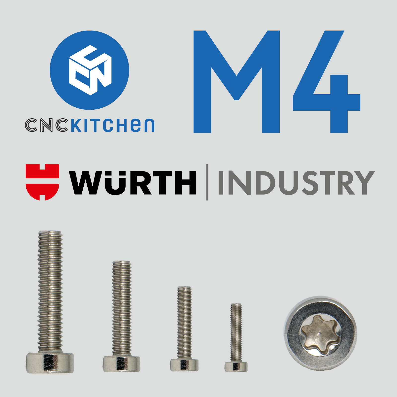 M4 Screw, TX20, stainless steel AISI 304, low head – CNCKitchen