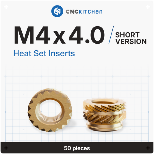 Heat Set Insert M4 x 4 (Short Version) - 100 pieces