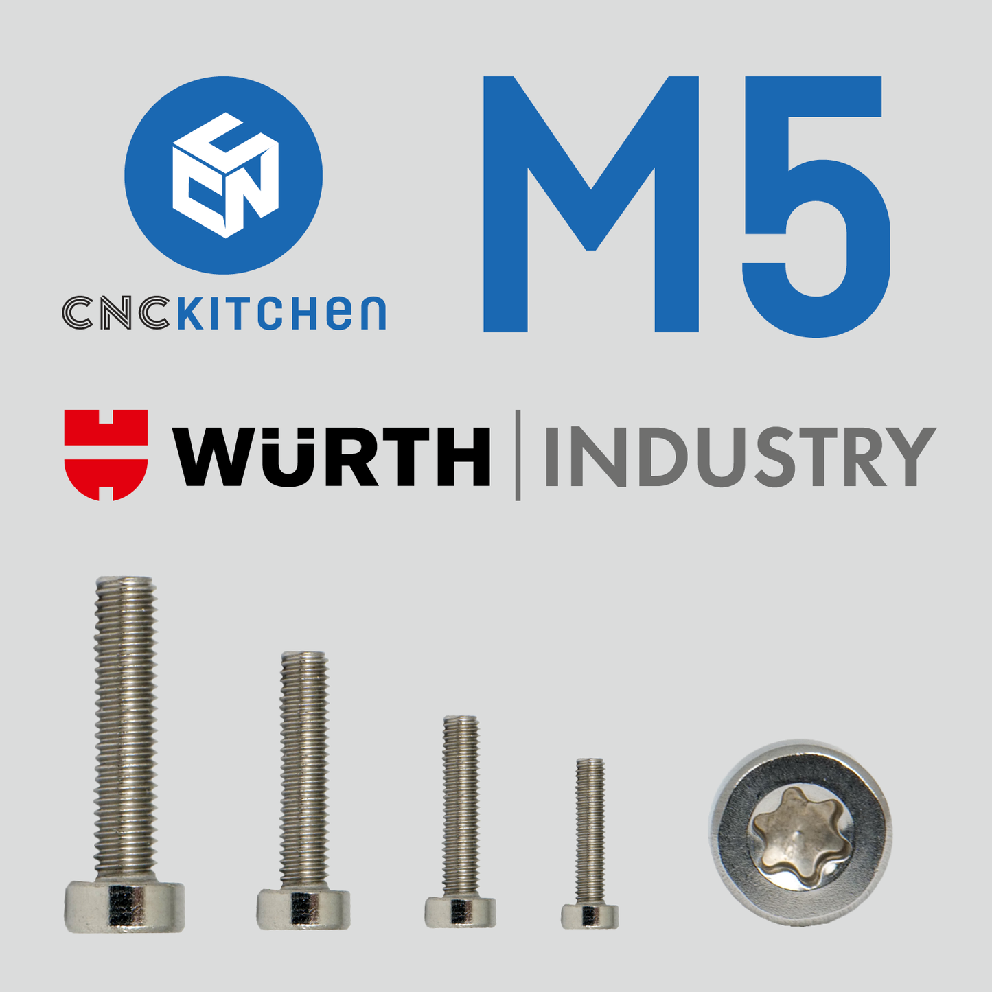 M5 Screw, TX25, stainless steel AISI 304, low head