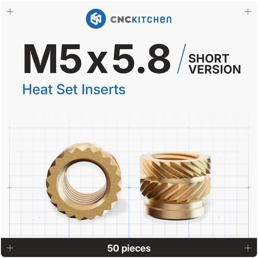 Heat Set Insert M5 x 5.8 (Short Version) - 50 pieces