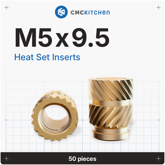 Heat Set Insert M5 x 9.5 - 50 pieces