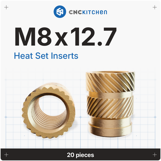 Heat Set Insert M8 x 12.7 - 20 pieces