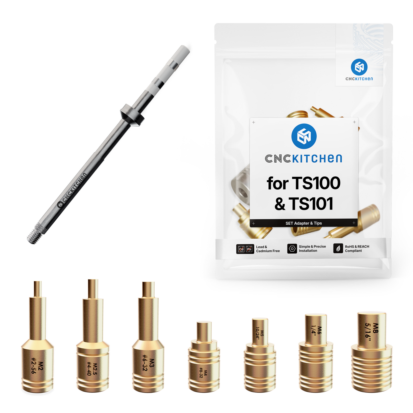 Einschmelzhilfen SET + Adapter für TS100