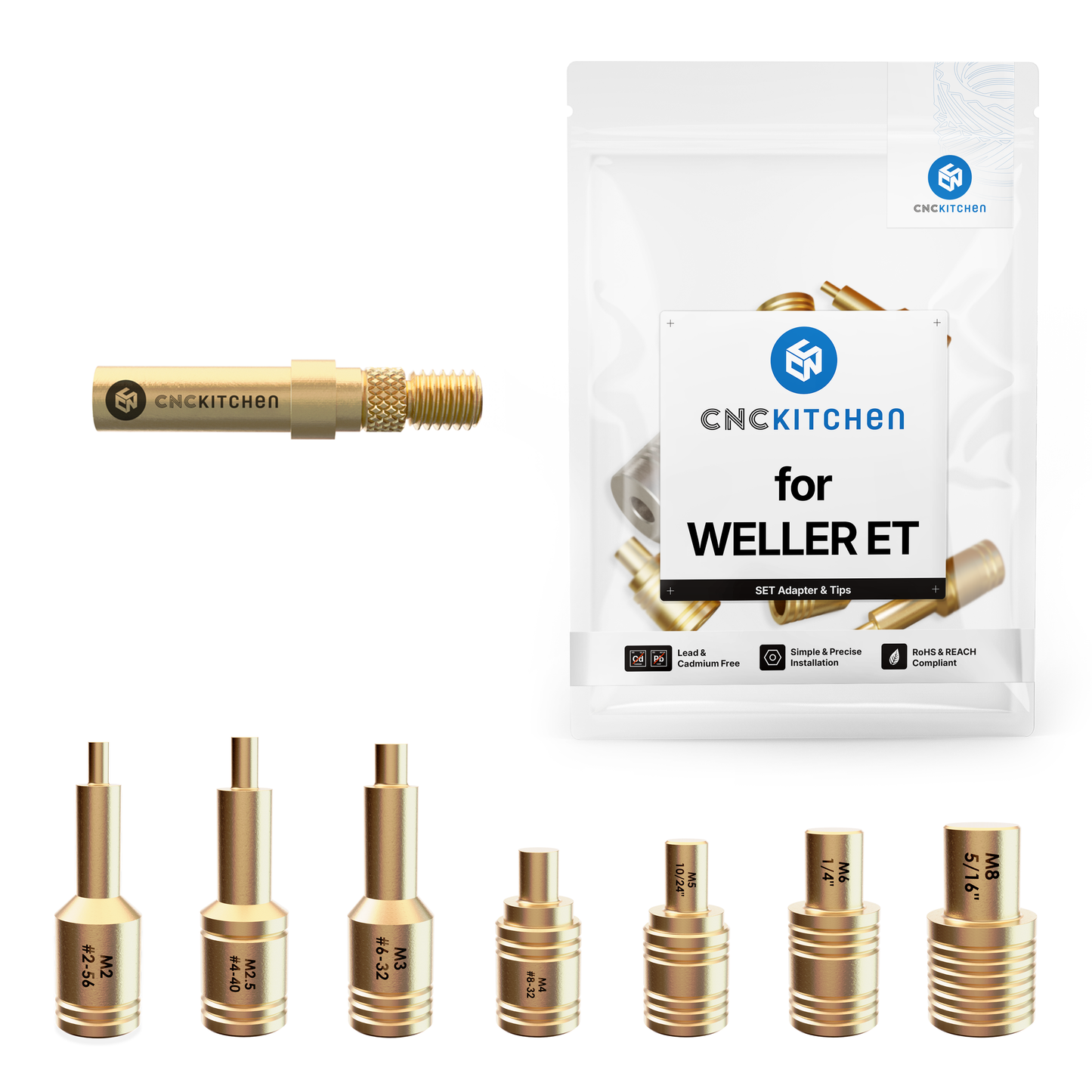 Einschmelzhilfen SET + Adapter für Weller ET 