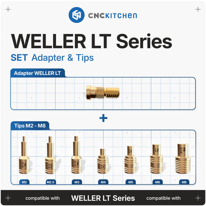 Einschmelzhilfen SET + Adapter für Weller LT 