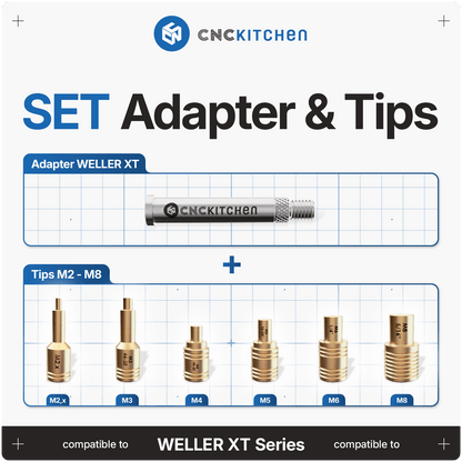 Einschmelzhilfen SET + Adapter für Weller XT 