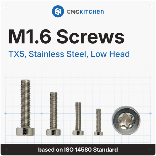 M1.6 Screw, TX5, stainless steel AISI 304,  low head