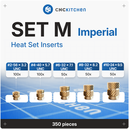 Heat Set Insert SET M, 5 Sizes, 350 pieces
