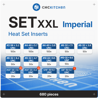 Heat Set Insert SET XXL, 13 Sizes, 680 pieces