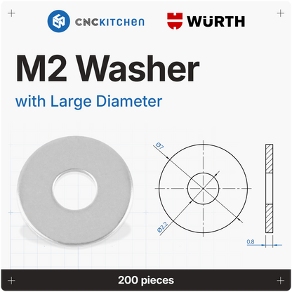Washers with large diameter, M2-M8