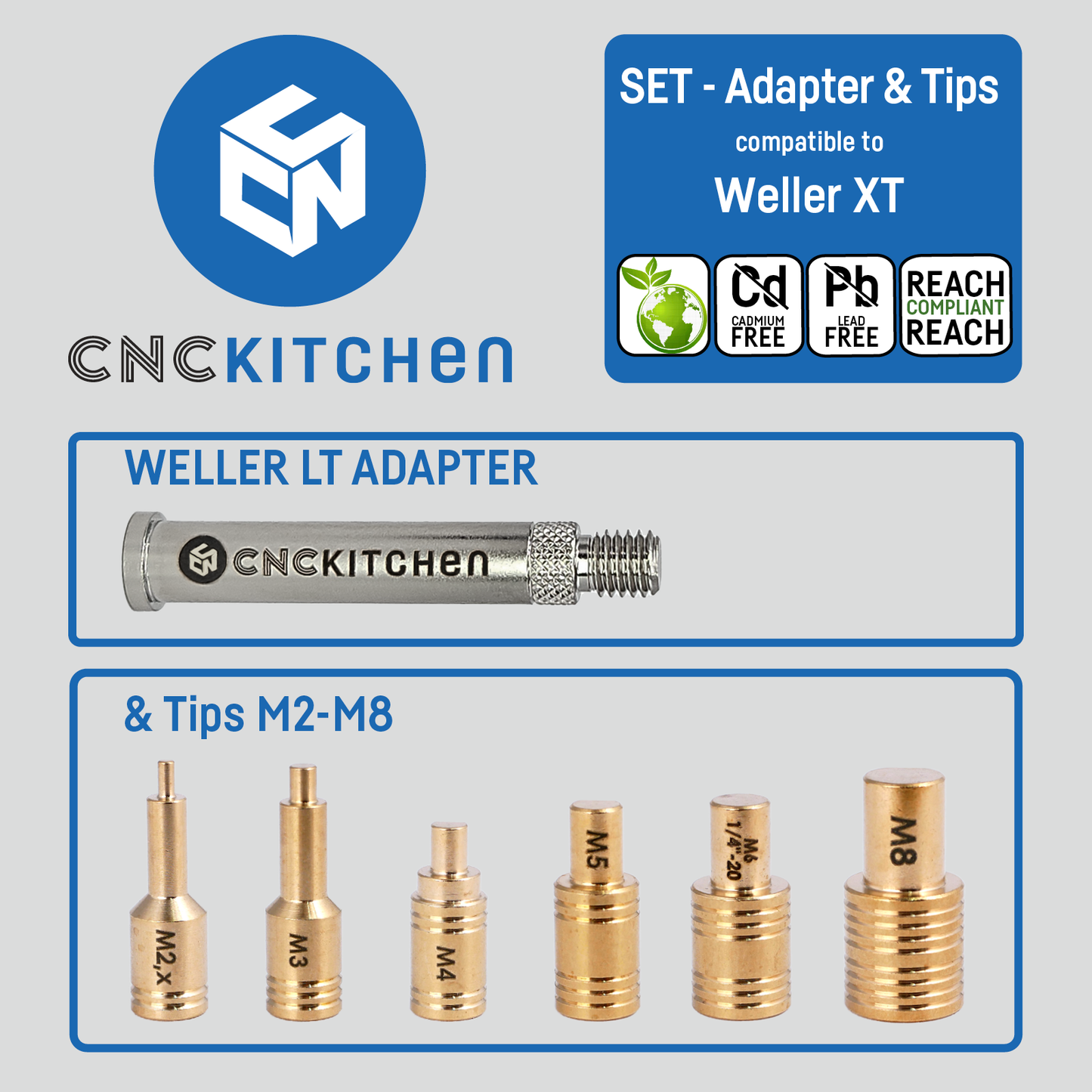 Soldering Tips SET compatible with Weller XT