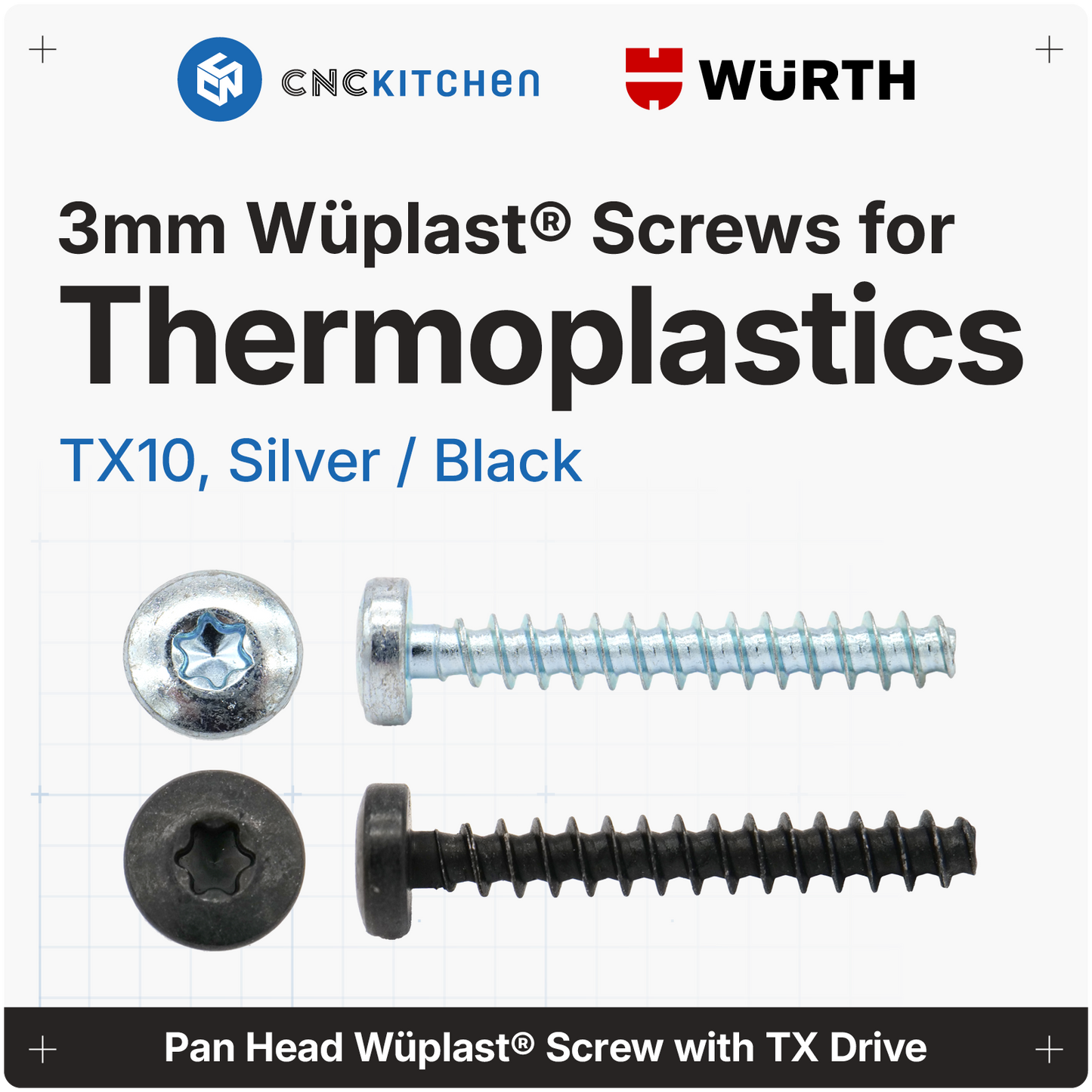 3 mm Screw for Thermoplastics, TX10
