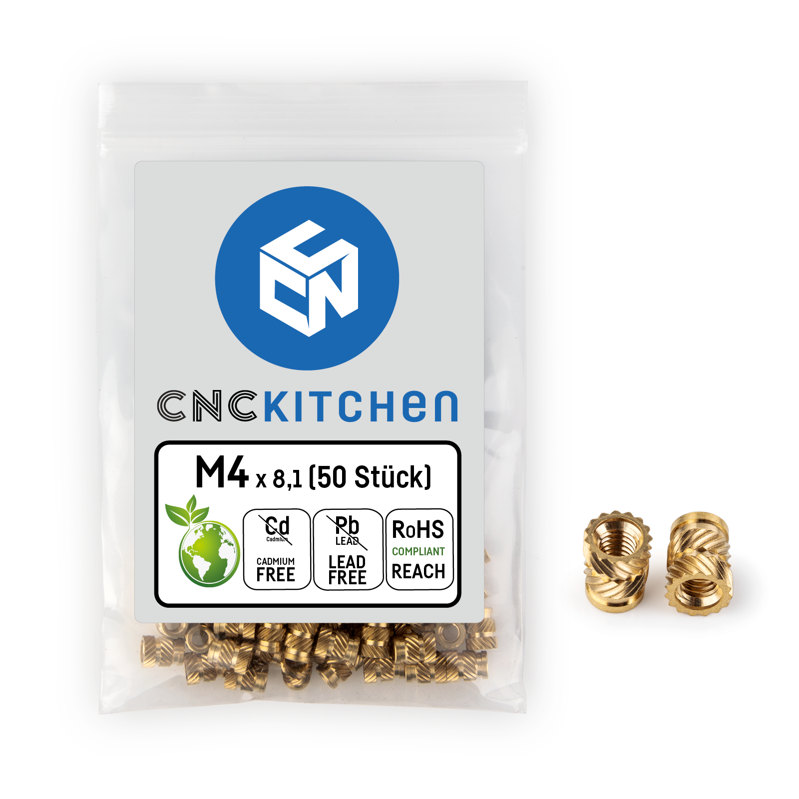 Original CNC Kitchen Gewindeeinsatz / threaded insert M4x8,1 – CNCKitchen