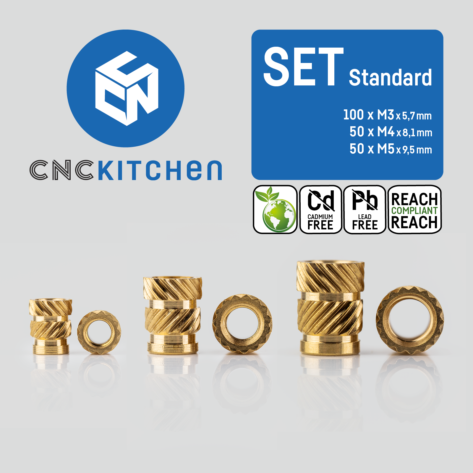 Original CNC Kitchen Gewindeeinsatz / threaded insert SET Standard 200 ...